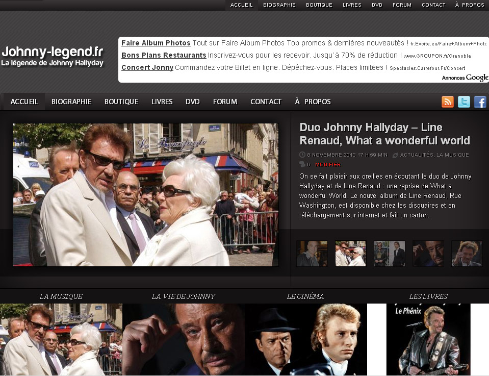 Nouveau site johnny hallyday