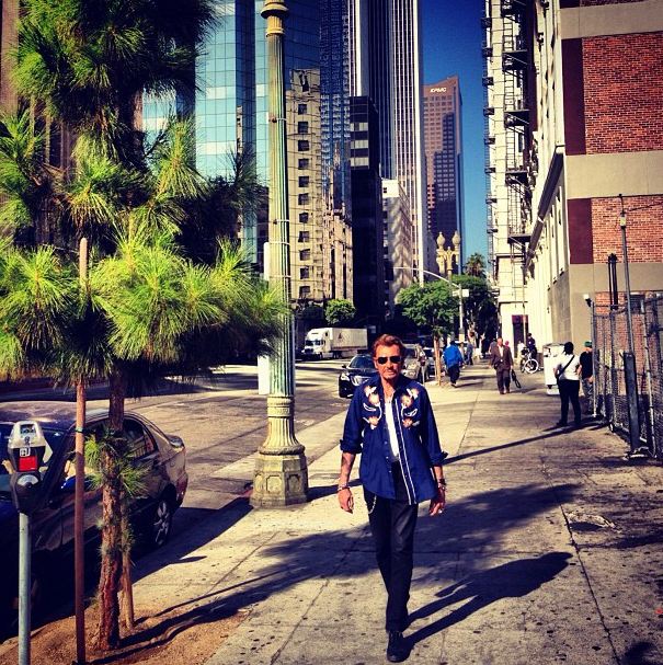 Johnny Hallyday shooting Downtown Los Angeles 2012