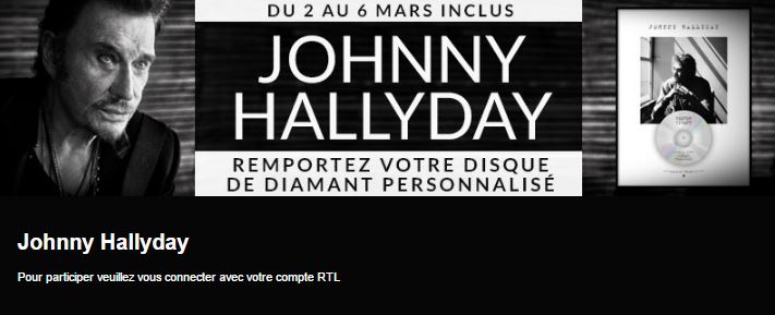 johnny hallyday disque diamant jeu concours RTL