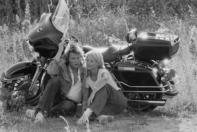 Johnny Hallyday et Sylvie Vartan en vacances Beziers aout 1978