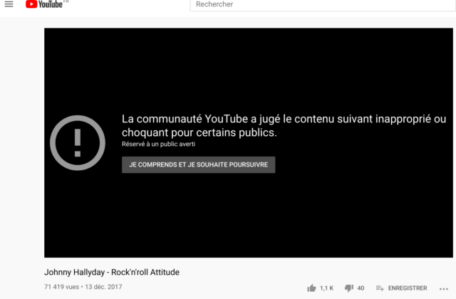 Clip censuré de Johnny Hallyday