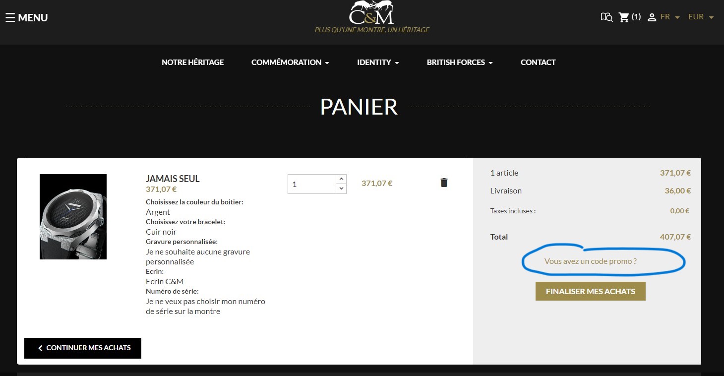 comment ajouter le code promo
