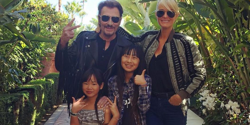 Johnny Hallyday avec Joy Jade Laeticia