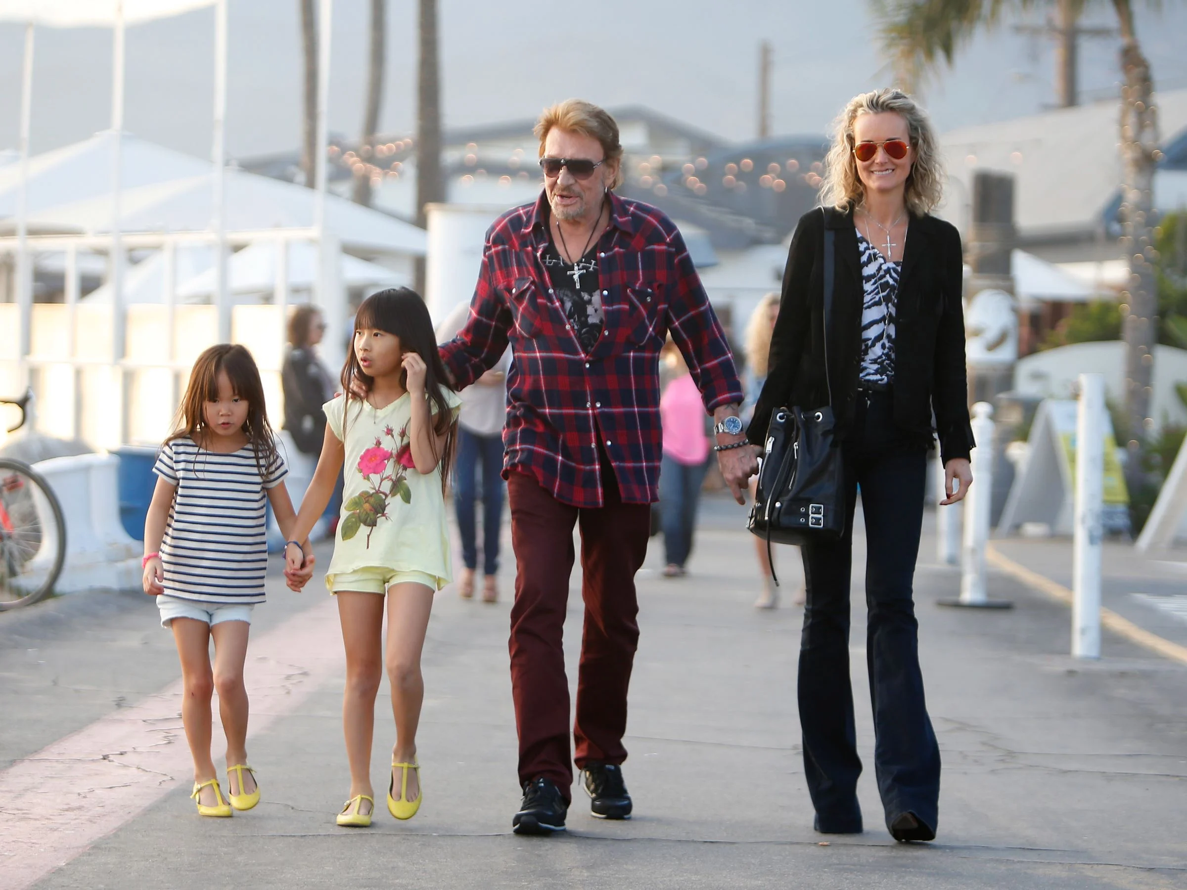 Johnny Hallyday et ses filles Jade Joy et Laeticia
