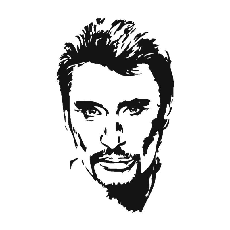Stickers Johnny Hallyday pour lunette arrière de voiture